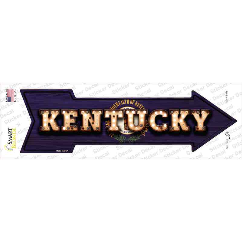 A-597s-M Kentucky Bulb Lettering Novelty Arrow Sticker Decal - Medium