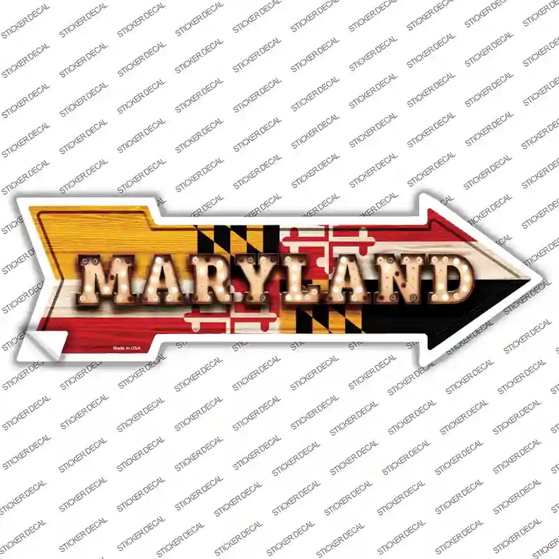 A-600s-S Maryland Bulb Lettering Novelty Arrow Sticker Decal - Small