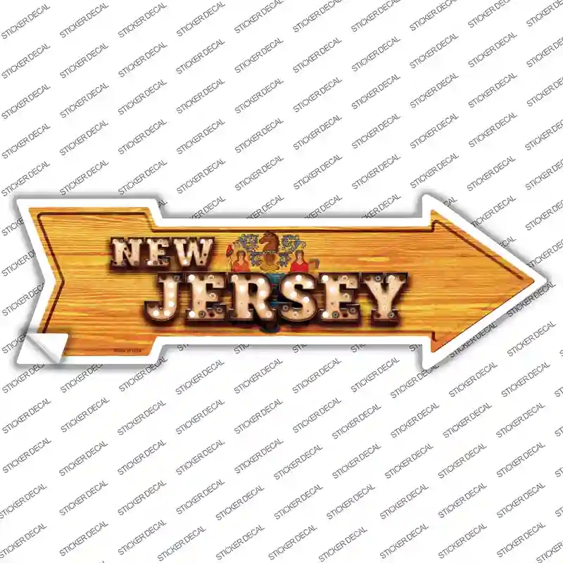 A-610s-XL   Jersey Bulb Lettering Novelty Arrow Sticker Decal - Extra Large