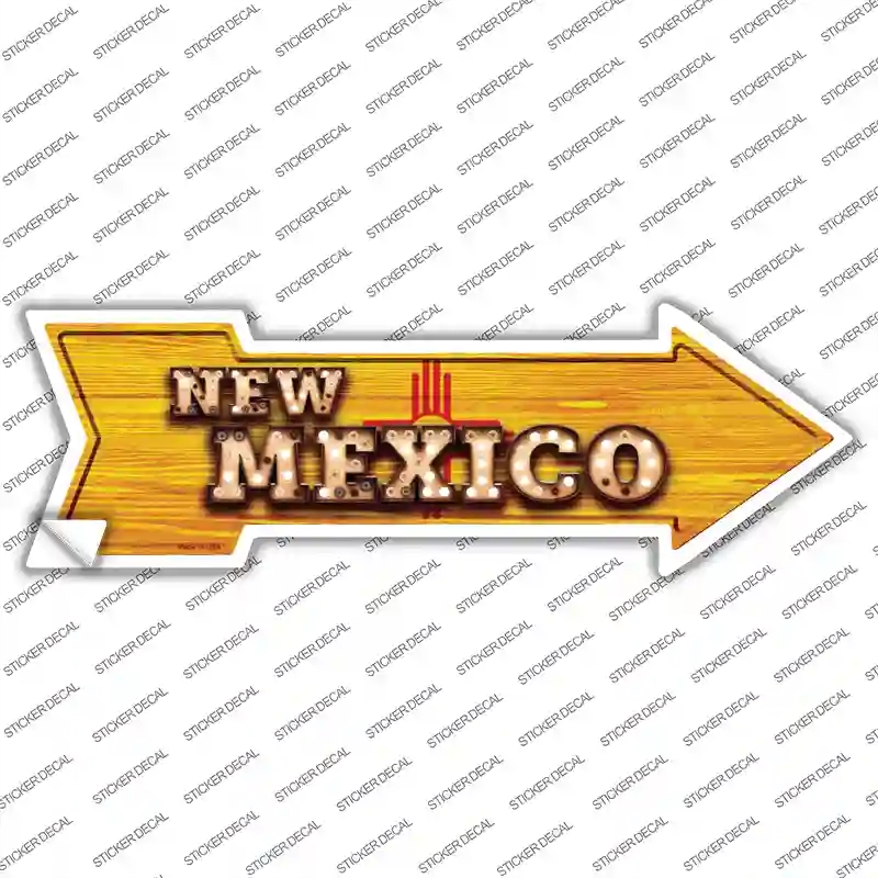 A-611s-S   Mexico Bulb Lettering Novelty Arrow Sticker Decal - Small
