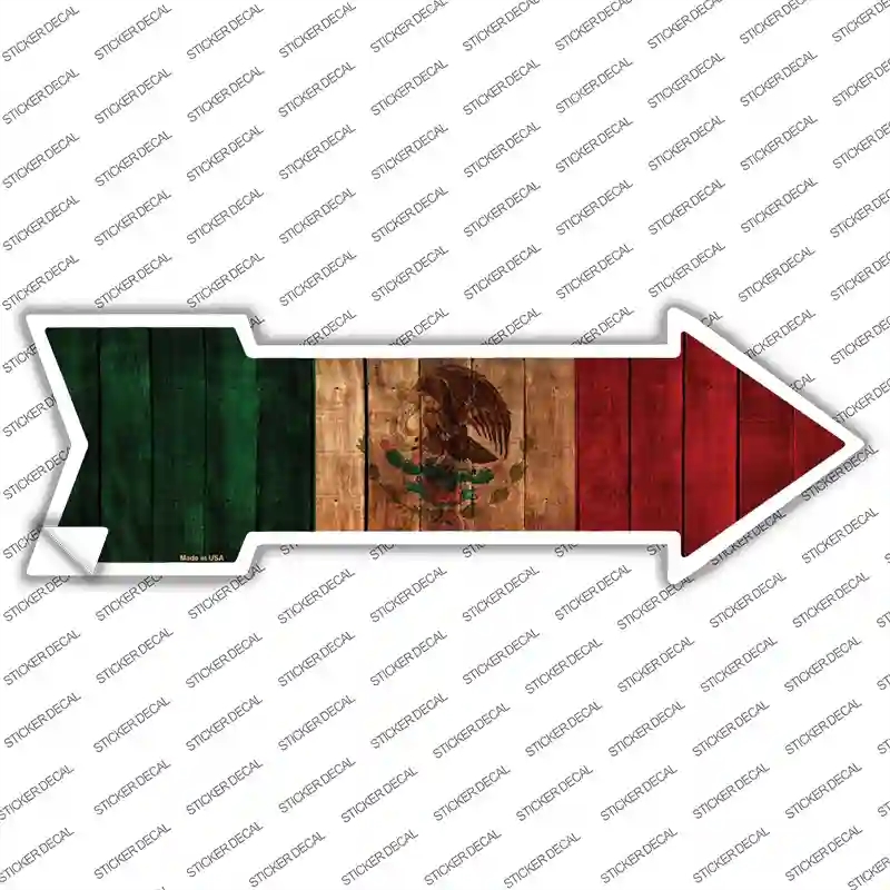 A-632s-XL Mexico Flag Novelty Arrow Sticker Decal - Extra Large