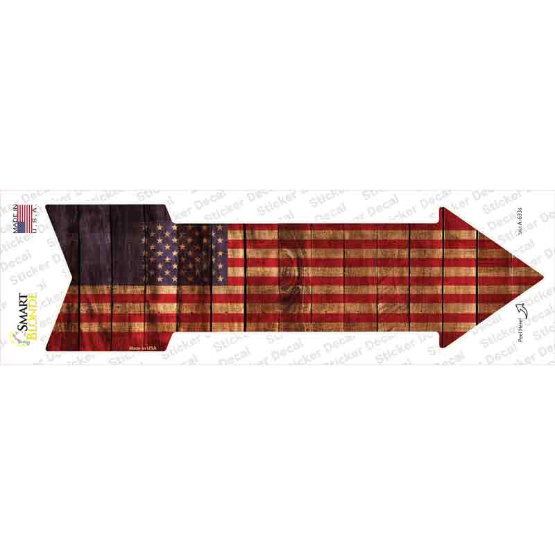 A-633s-M American Flag Novelty Arrow Sticker Decal - Medium