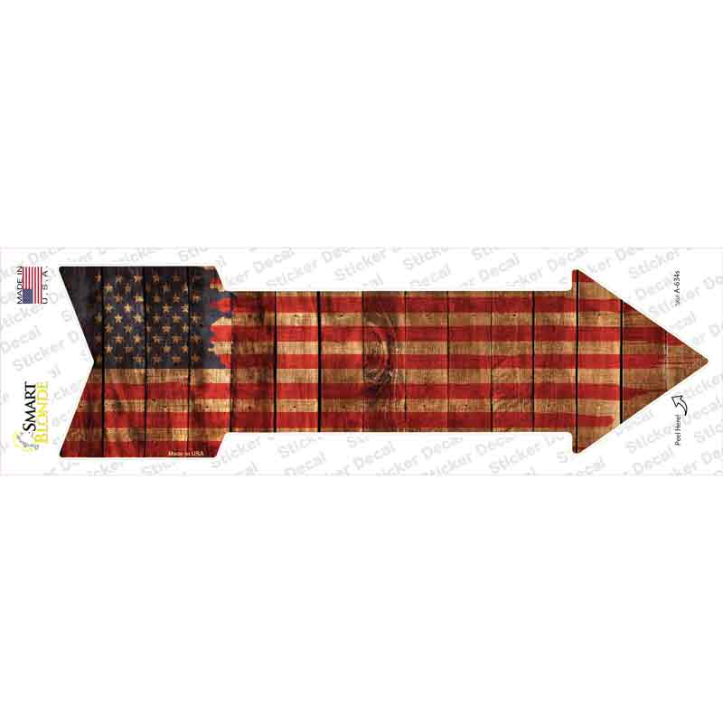 A-634s-M American Flag Painted Novelty Arrow Sticker Decal - Medium