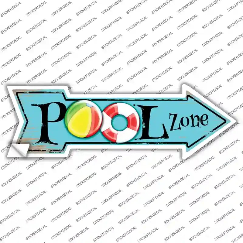 A-647s-S Pool Zone Novelty Arrow Sticker Decal - Small