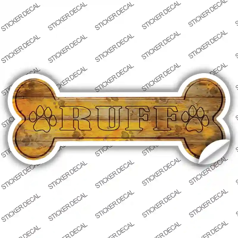 B-017s-S Ruff Novelty Bone Sticker Decal - Small