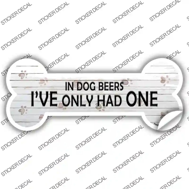 B-061s-S In Dog Beers Novelty Bone Sticker Decal - Small