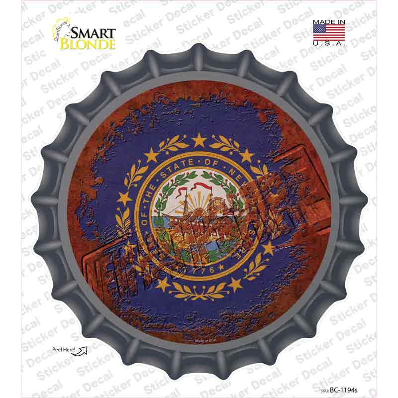 BC-1194s-M   Hampshire Rusty Stamped Novelty Bottle Cap Sticker Decal - Medium