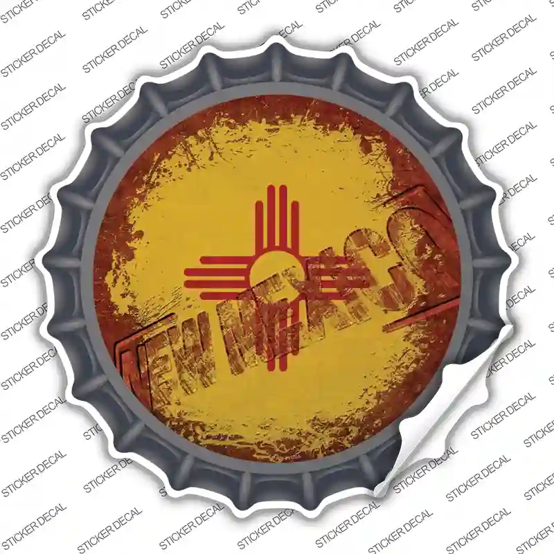 BC-1196s-S   Mexico Rusty Stamped Novelty Bottle Cap Sticker Decal - Small