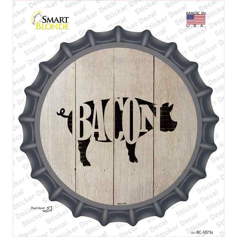 BC-1073s-M Pigs Make Bacon Novelty Bottle Cap Sticker Decal - Medium