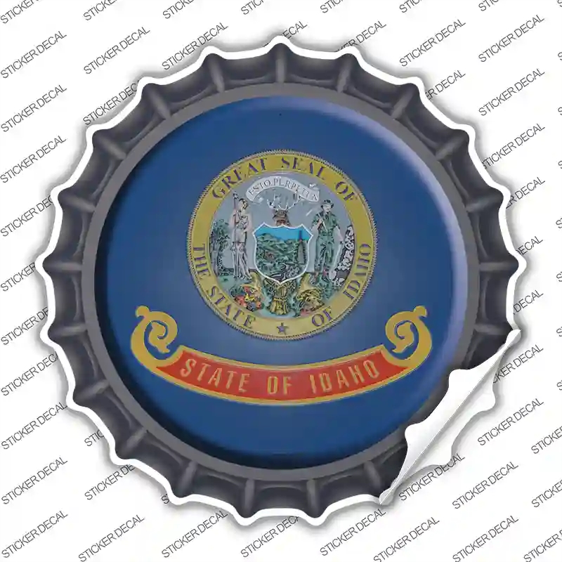 BC-111s-XL Idaho State Flag Novelty Bottle Cap Sticker Decal - Extra Large