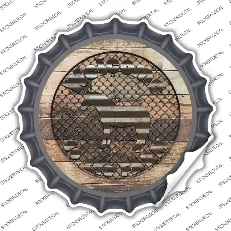 BC-1139s-L Welcome to the Farm Horse Novelty Bottle Cap Sticker Decal - Large