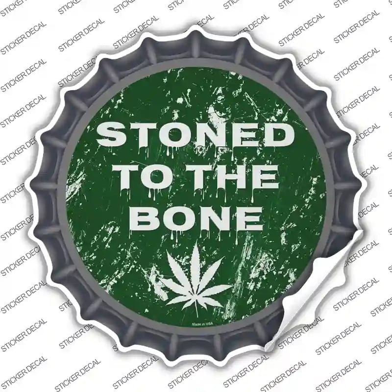 BC-1287s-S Stoned to the Bone Novelty Bottle Cap Sticker Decal - Small
