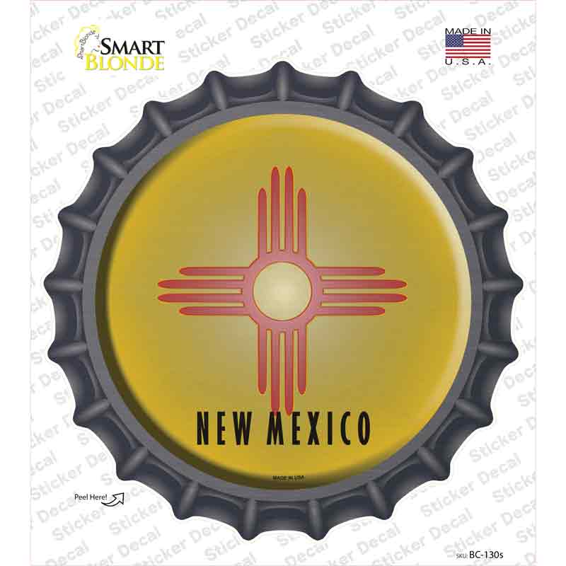 BC-130s-M   Mexico State Flag Novelty Bottle Cap Sticker Decal - Medium