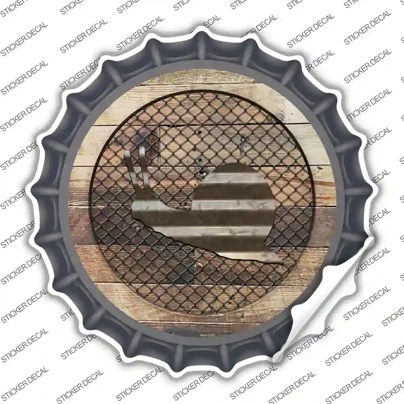 BC-1033s-XL Snail on Wood Novelty Bottle Cap Sticker Decal - Extra Large