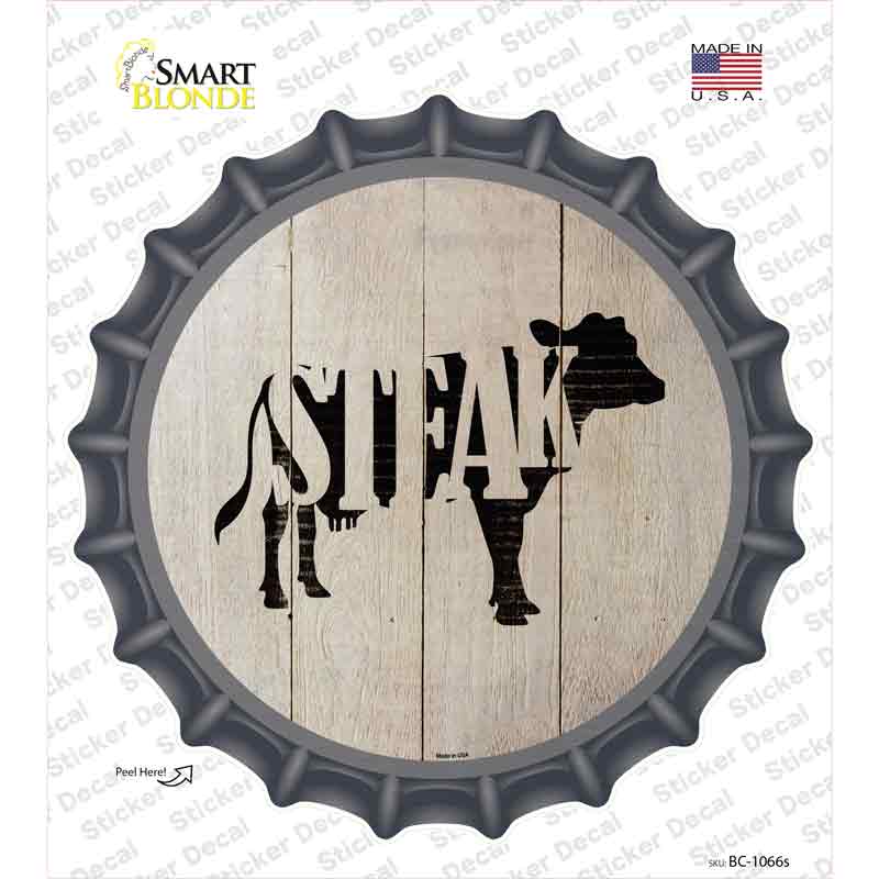 BC-1066s-M Cows Make Steak Novelty Bottle Cap Sticker Decal - Medium