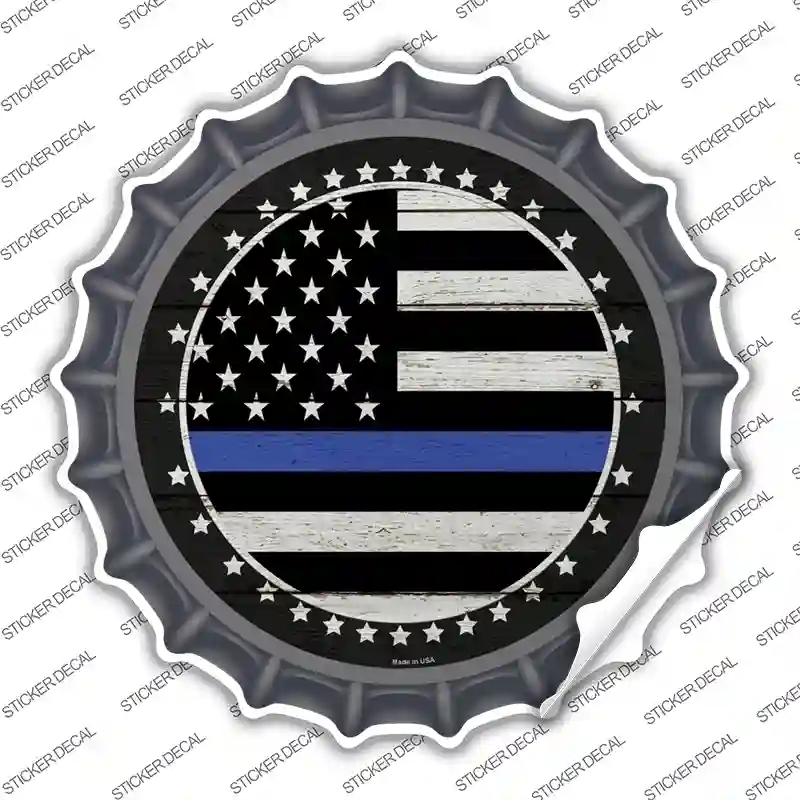 BC-1344s-L Blue Line Novelty Bottle Cap Sticker Decal - Large