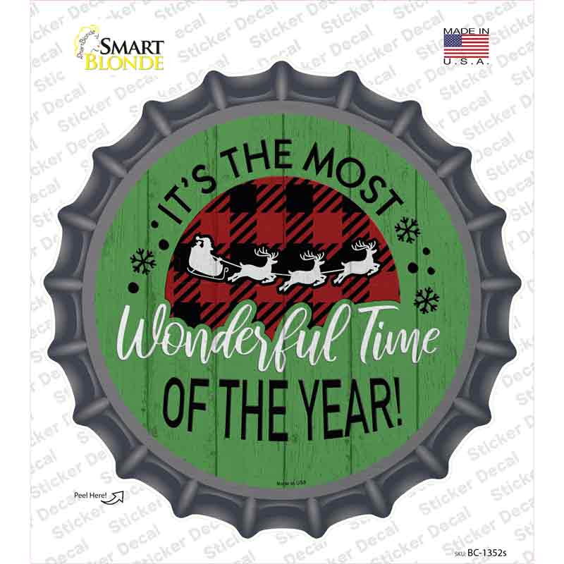 BC-1352s-M Most Wonderful Time Novelty Bottle Cap Sticker Decal - Medium
