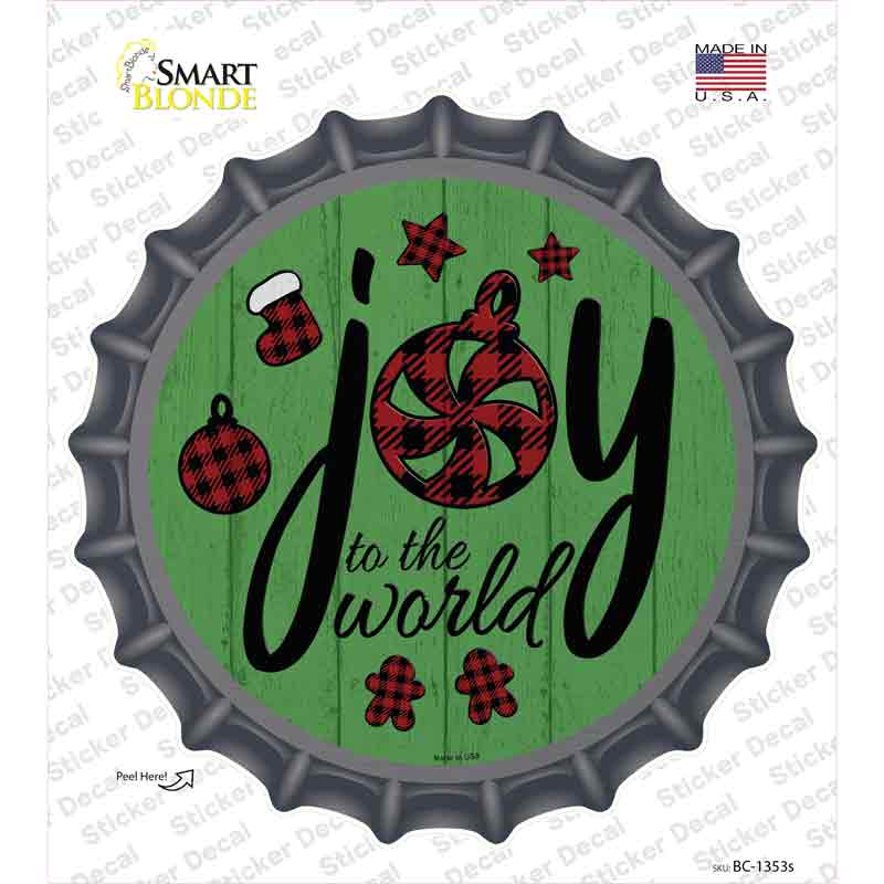 BC-1353s-M Joy to the World Novelty Bottle Cap Sticker Decal - Medium
