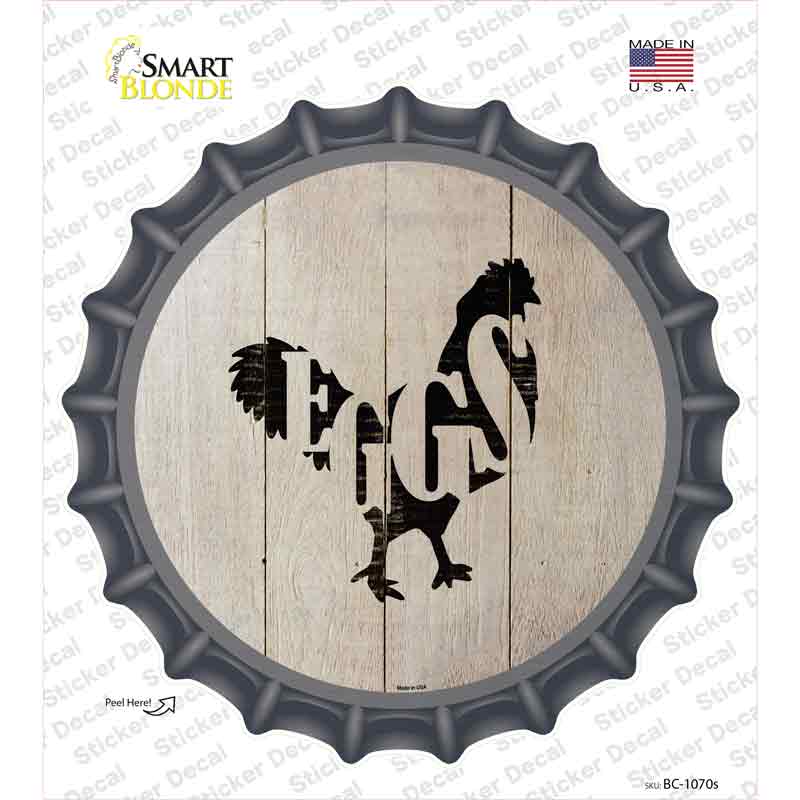 BC-1070s-M Chickens Make Eggs Novelty Bottle Cap Sticker Decal - Medium