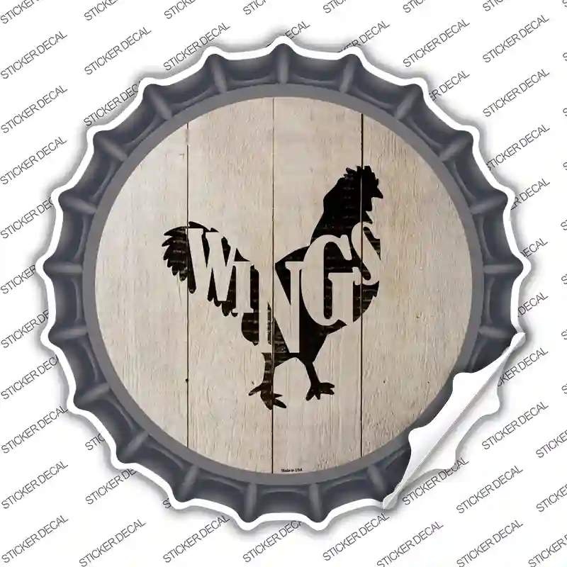 BC-1071s-S Chickens Make Wings Novelty Bottle Cap Sticker Decal - Small