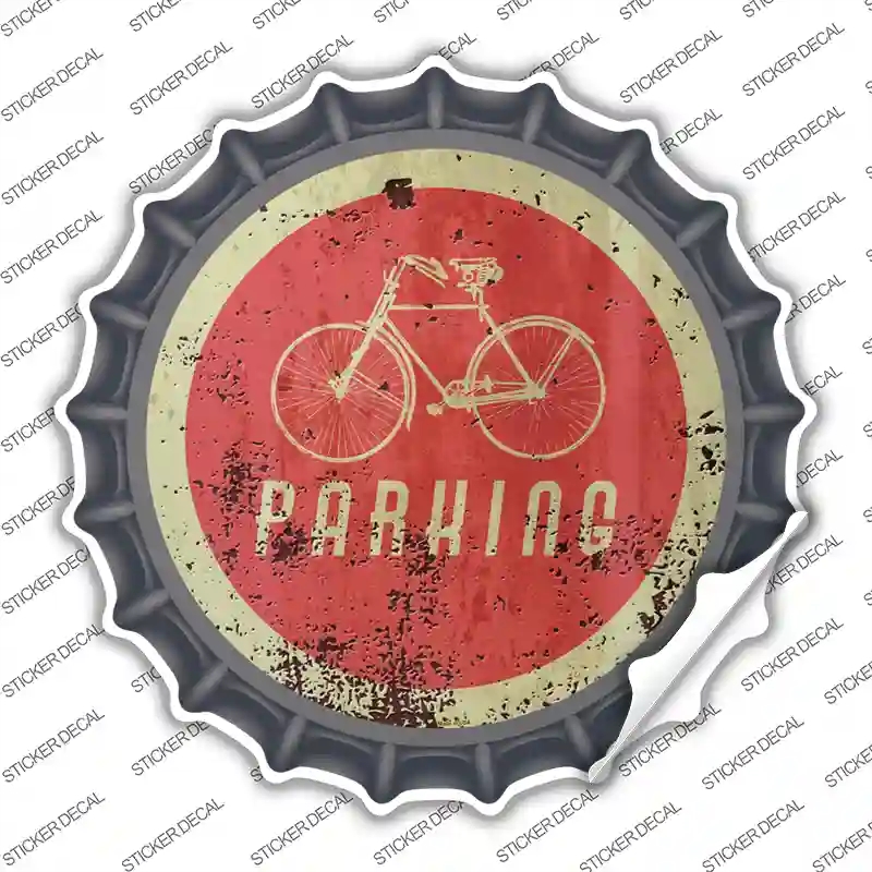 BC-1081s-XL Bicycle Parking Novelty Bottle Cap Sticker Decal - Extra Large