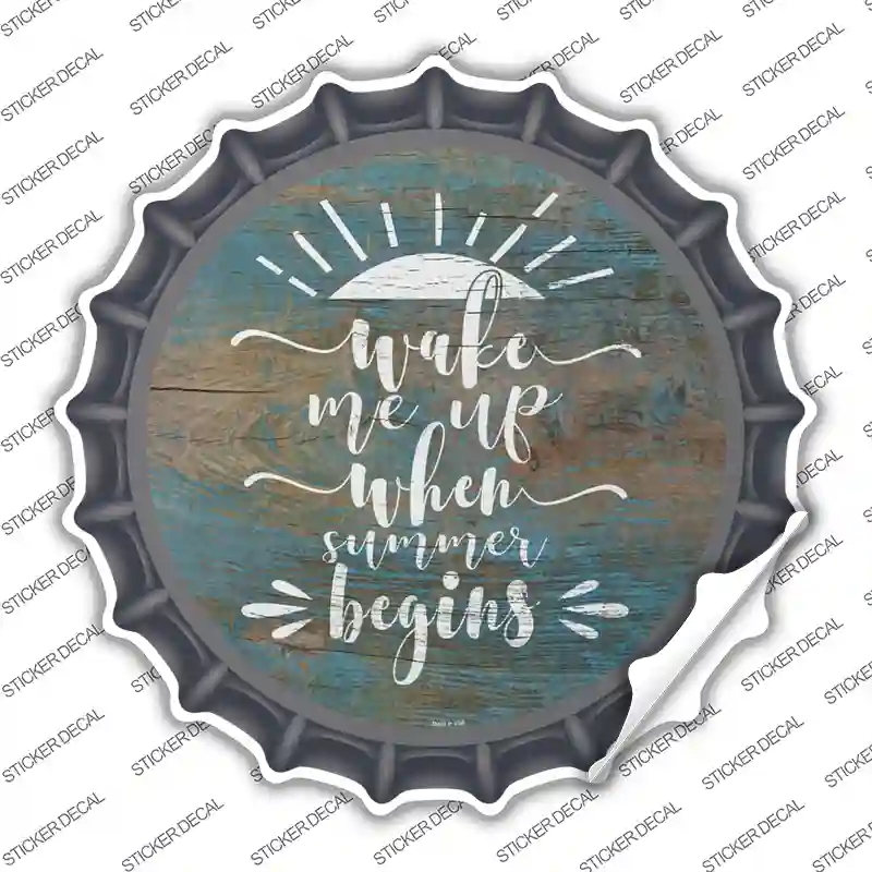BC-1091s-S When Summer Begins Novelty Bottle Cap Sticker Decal - Small
