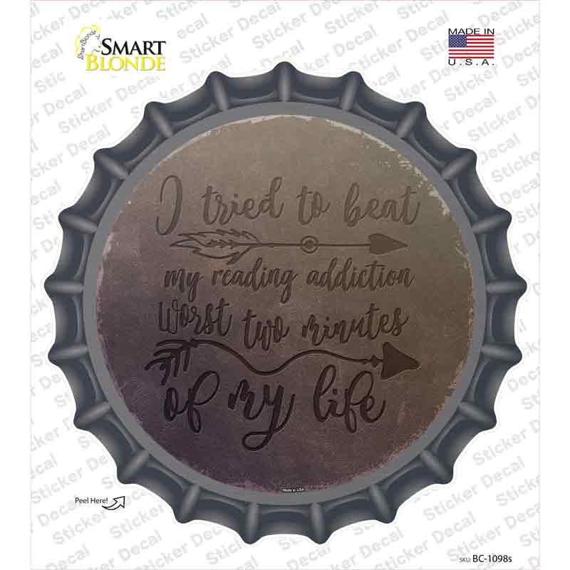 BC-1098s-M My Reading Addiction Novelty Bottle Cap Sticker Decal - Medium