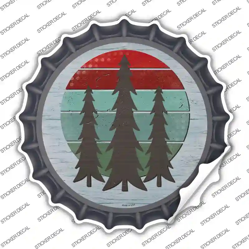 BC-1558s-XL Three Trees Novelty Bottle Cap Sticker Decal - Extra Large