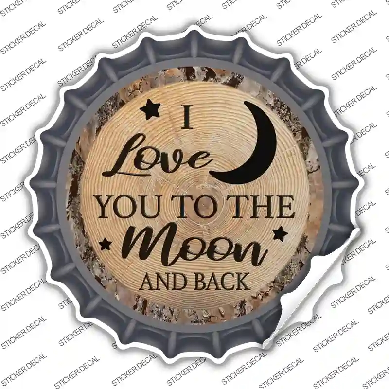BC-1377s-XL Moon & Back Novelty Bottle Cap Sticker Decal - Extra Large