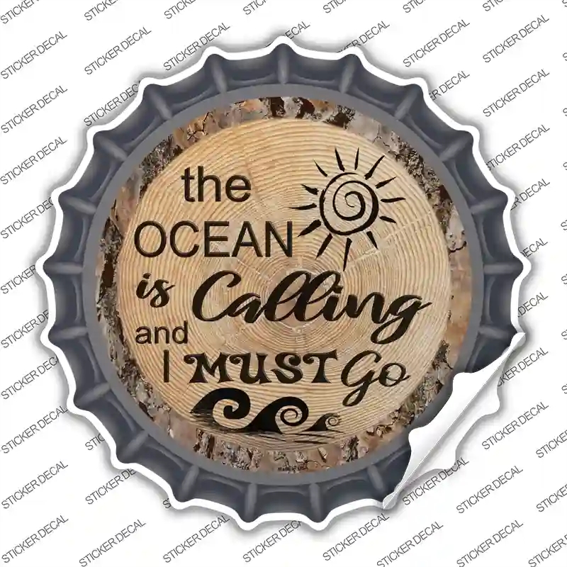 BC-1387s-L Ocean is Calling Novelty Bottle Cap Sticker Decal - Large