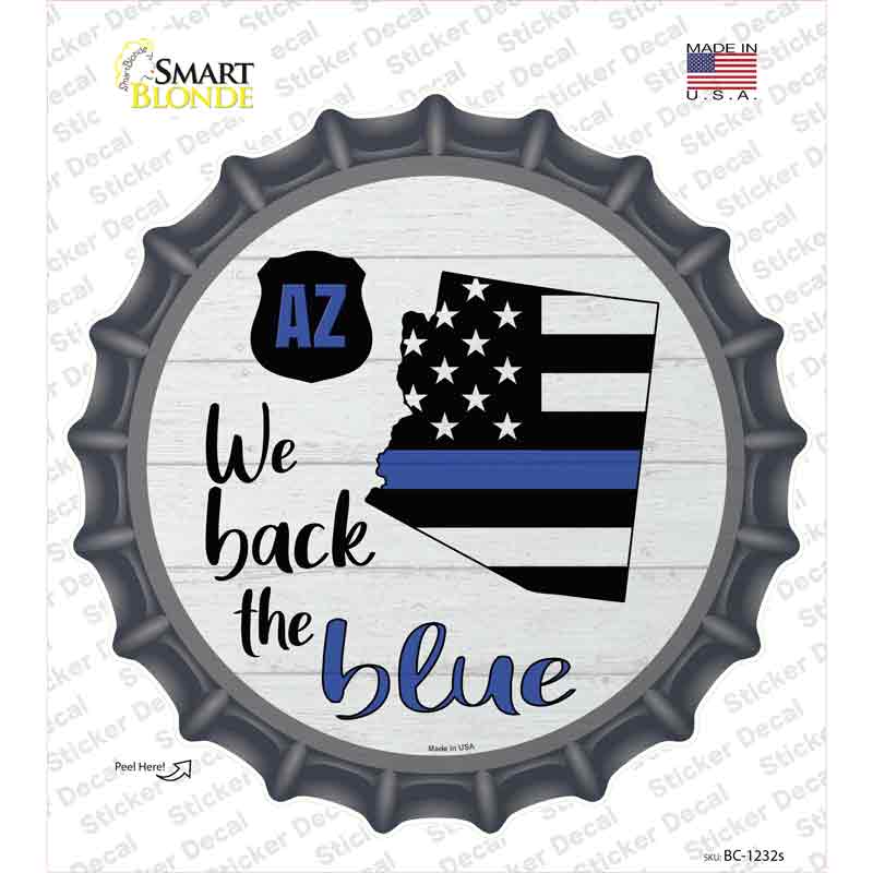 BC-1232s-M Arizona Back the Blue Novelty Bottle Cap Sticker Decal - Medium