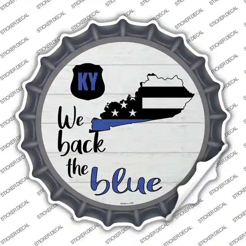 BC-1246s-XL Kentucky Back the Blue Novelty Bottle Cap Sticker Decal - Extra Large