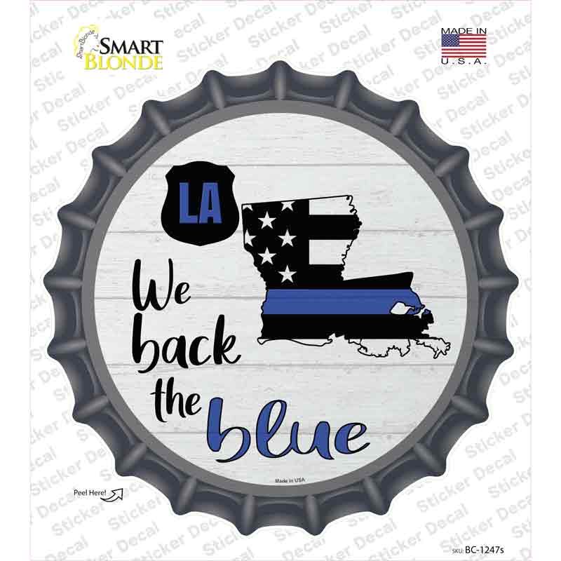 BC-1247s-M Louisiana Back the Blue Novelty Bottle Cap Sticker Decal - Medium