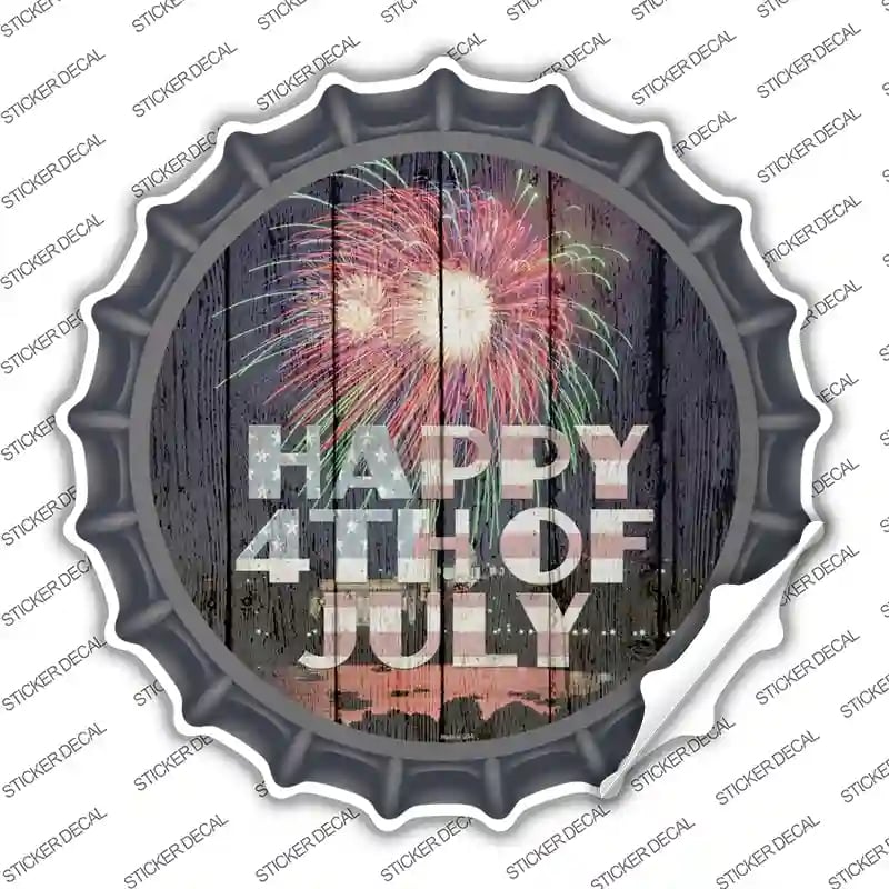 BC-1160s-S Happy 4th of July Firework Novelty Bottle Cap Sticker Decal - Small