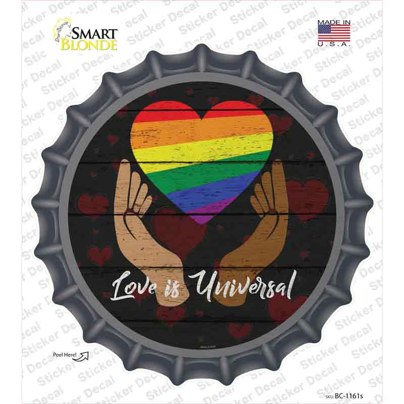 BC-1161s-M Love is Universal Novelty Bottle Cap Sticker Decal - Medium