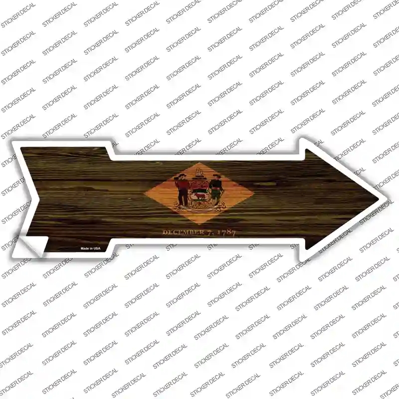 A-529s-S Delaware State Flag Novelty Arrow Sticker Decal - Small
