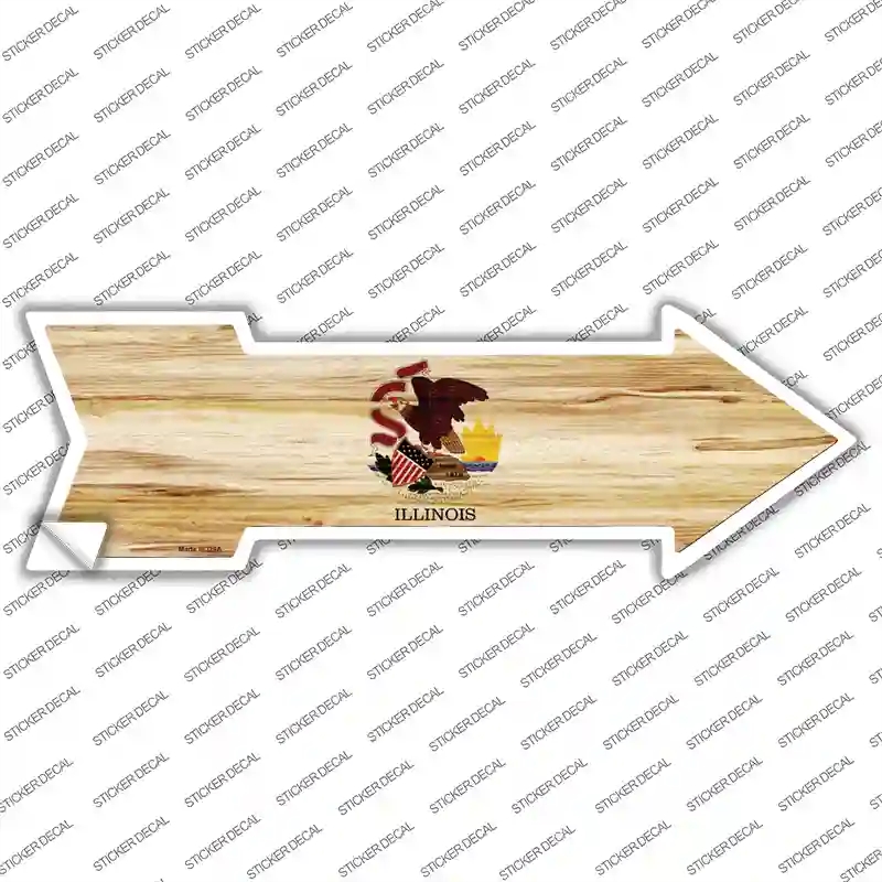 A-534s-XL Illinois State Flag Novelty Arrow Sticker Decal - Extra Large