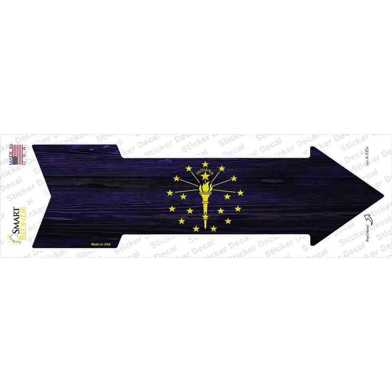 A-535s-M Indiana State Flag Novelty Arrow Sticker Decal - Medium
