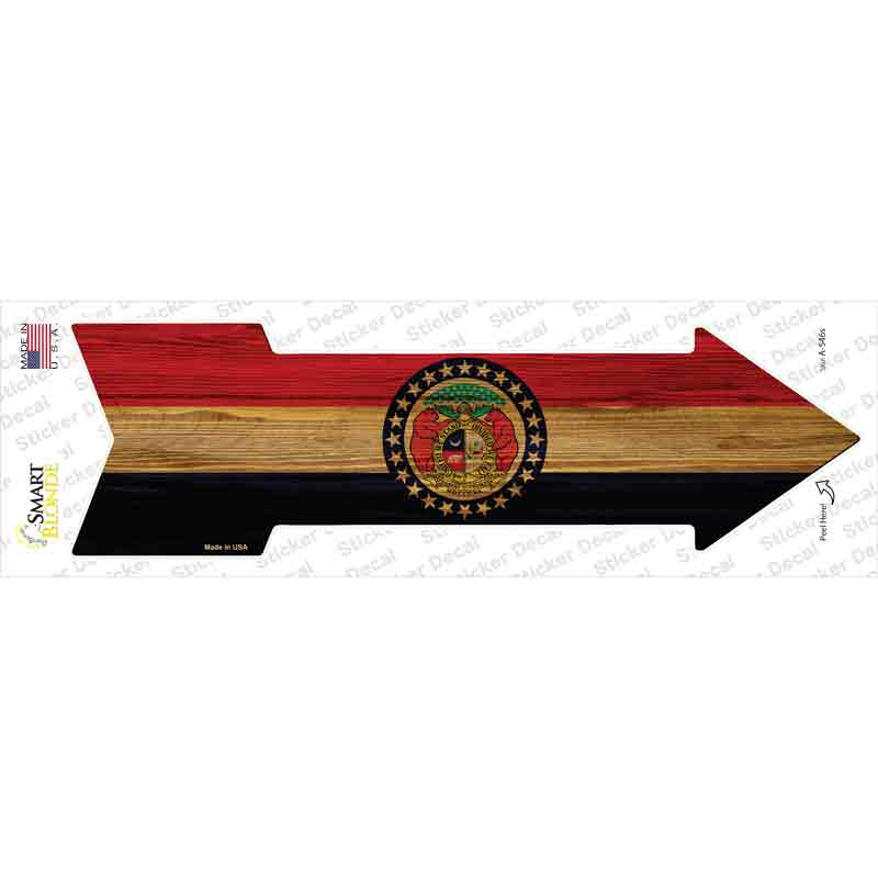 A-546s-M Missouri State Flag Novelty Arrow Sticker Decal - Medium