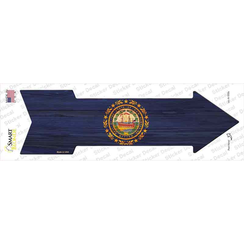 A-550s-M   Hampshire State Flag Novelty Arrow Sticker Decal - Medium