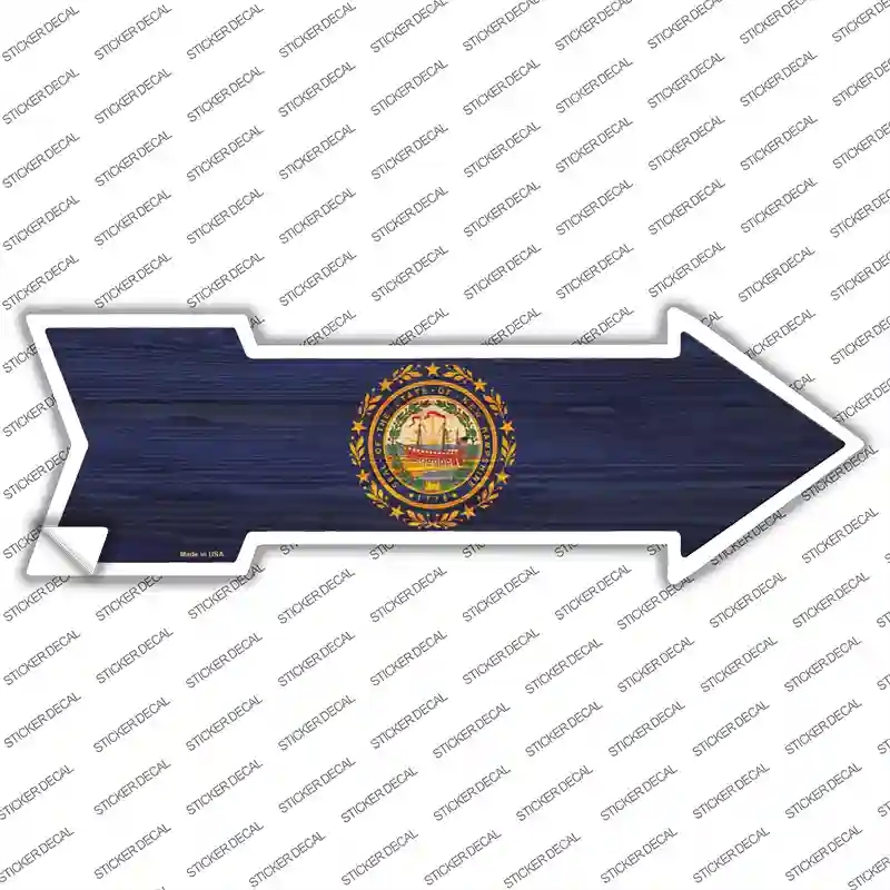 A-550s-S   Hampshire State Flag Novelty Arrow Sticker Decal - Small