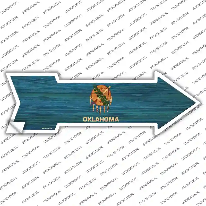 A-557s-L Oklahoma State Flag Novelty Arrow Sticker Decal - Large