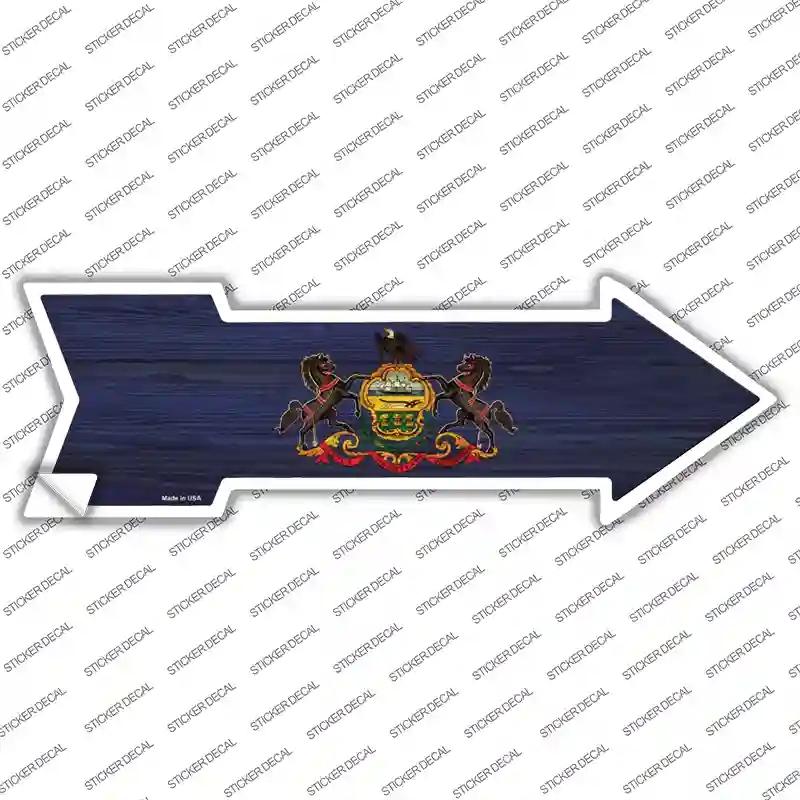 A-559s-S Pennsylvania State Flag Novelty Arrow Sticker Decal - Small