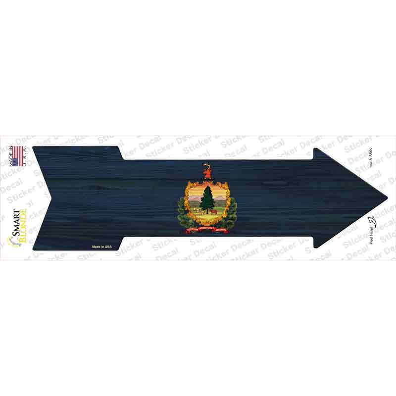 A-566s-M Vermont State Flag Novelty Arrow Sticker Decal - Medium