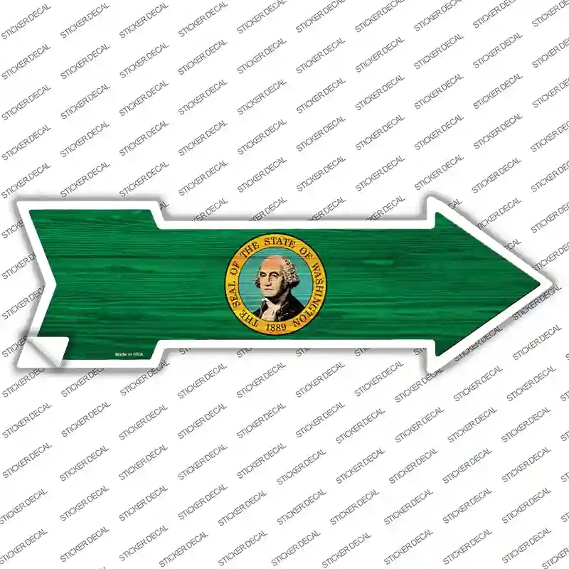 A-568s-L Washington State Flag Novelty Arrow Sticker Decal - Large