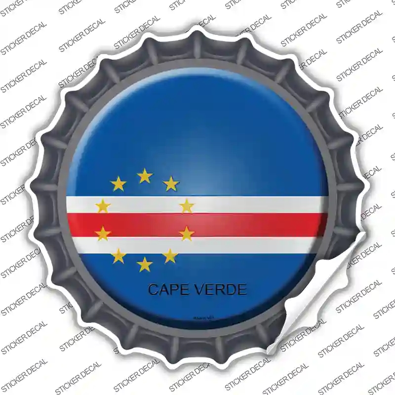 BC-225s-S Cape Verde Country Novelty Bottle Cap Sticker Decal - Small