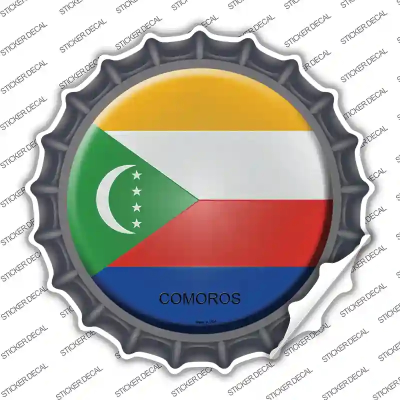BC-238s-L Comoros Country Novelty Bottle Cap Sticker Decal - Large