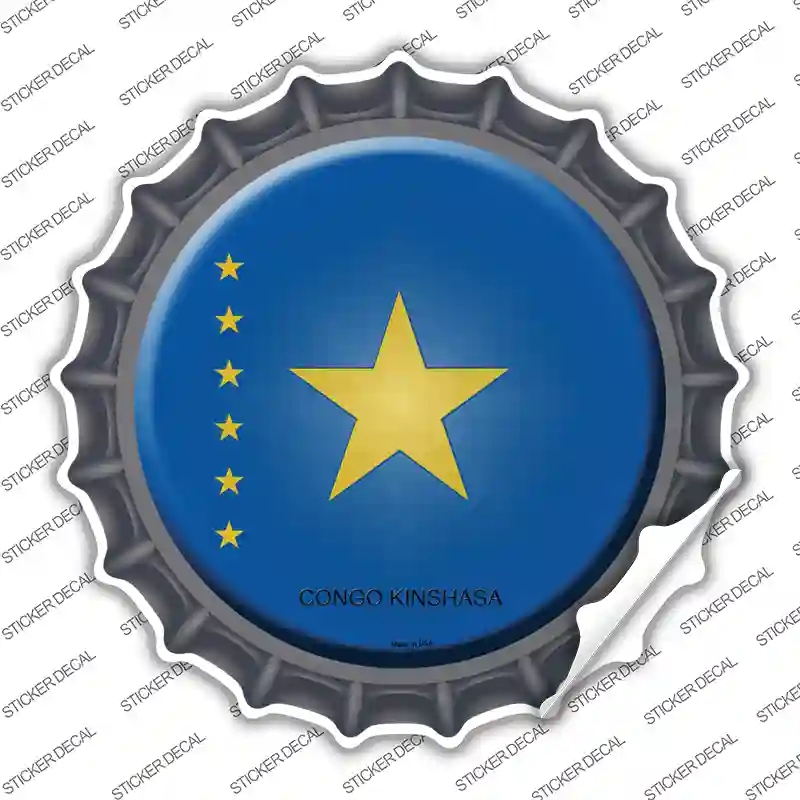 BC-240s-S Congo Kinshasa Country Novelty Bottle Cap Sticker Decal - Small