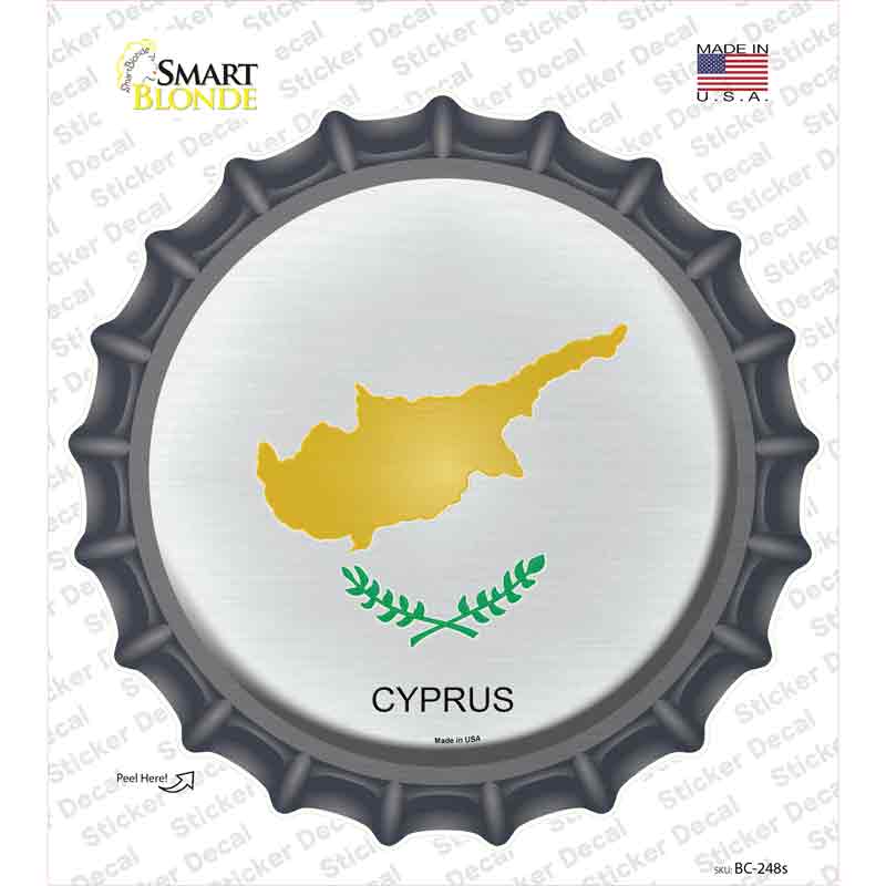 BC-248s-M Cyprus Country Novelty Bottle Cap Sticker Decal - Medium