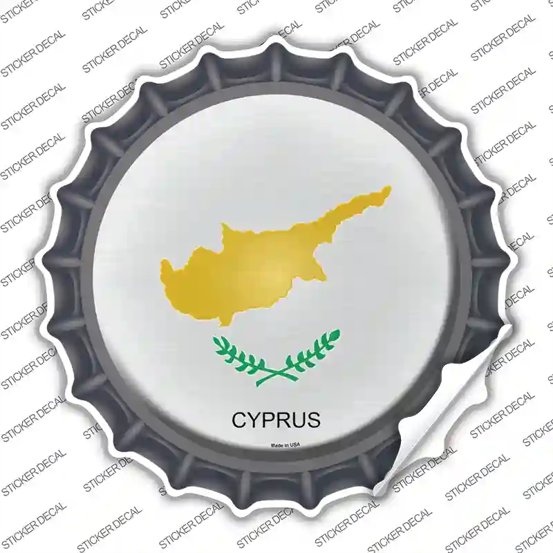 BC-248s-S Cyprus Country Novelty Bottle Cap Sticker Decal - Small